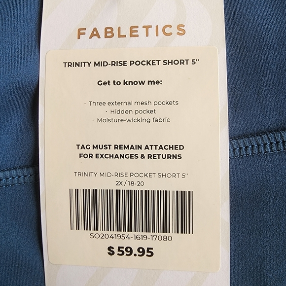 Fabletics Trinity Mid-Rise Moisture Wicking Pocket Short 5" Size 2x/18-20 - Picture 2 of 3